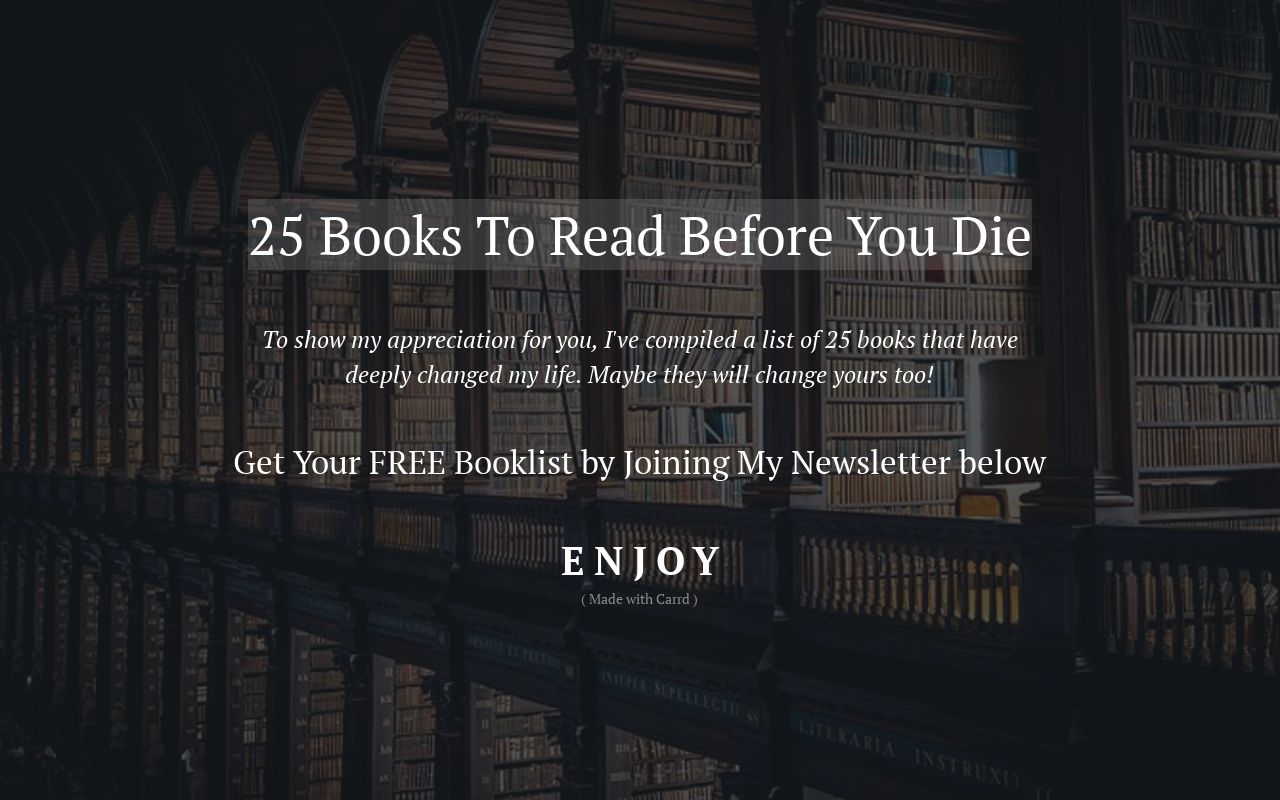 25 Books to Read Before You Die